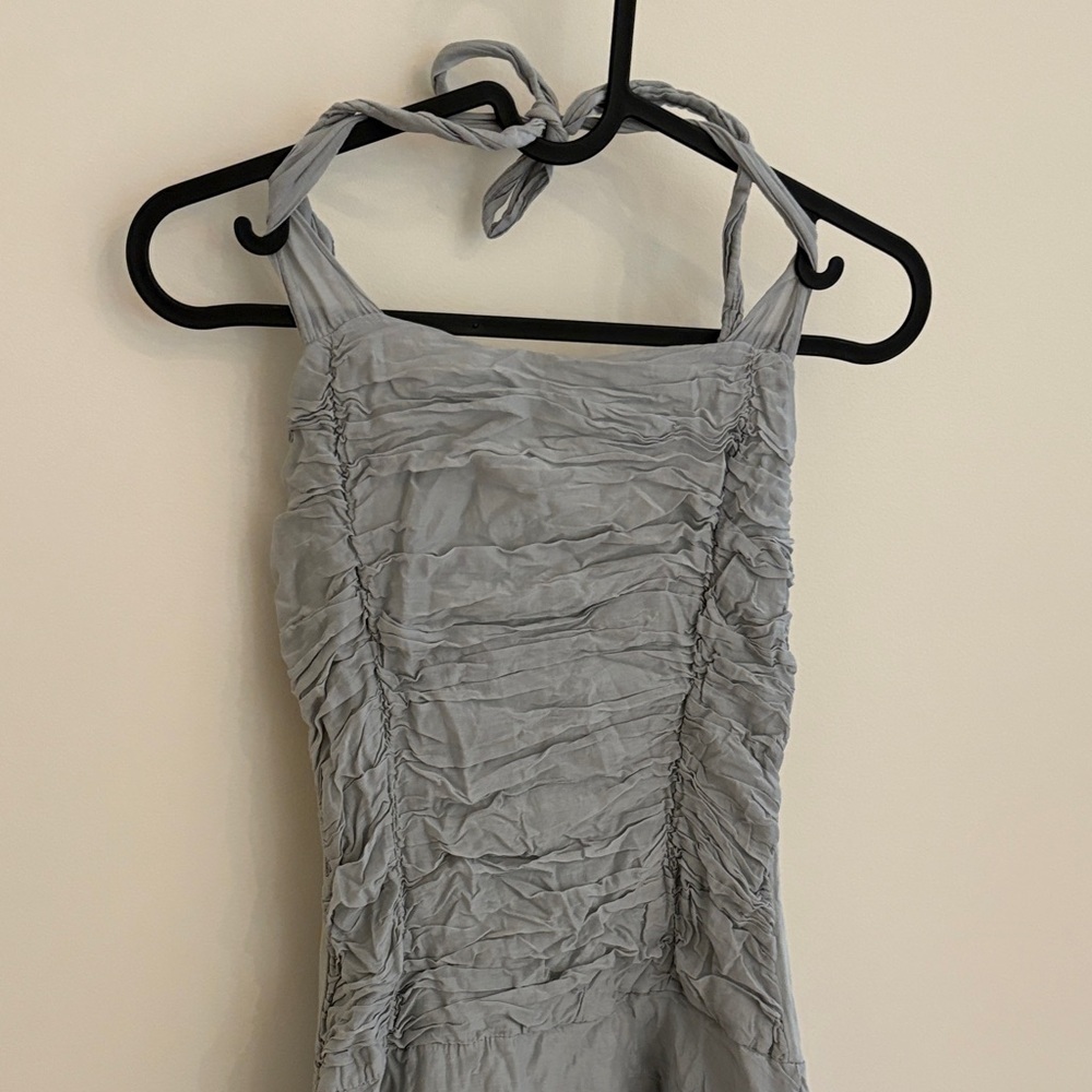 Italian-Made Whimsical Rouched Halter Dress - Picture 2 of 9